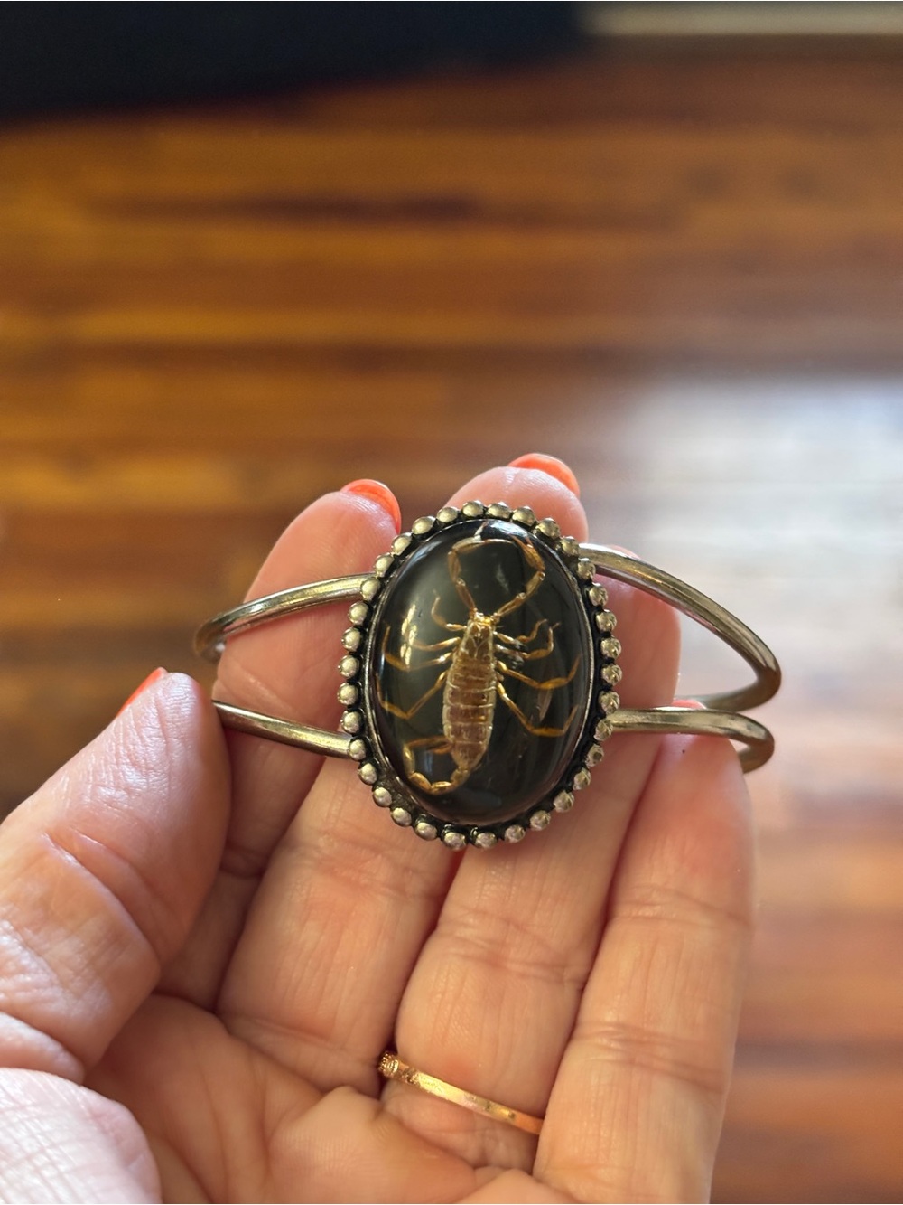 Scorpion Cuff Bracelet - Stainless Steel - Real Scorpion - Picture 4 of 5